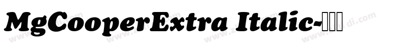 MgCooperExtra Italic字体转换